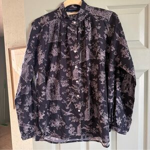 Gilber Gilmore Women's Black Patterned Blouse